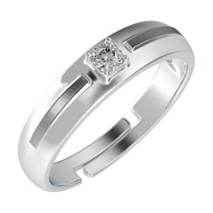 CLARA Pure 925 Sterling Silver Nario Adjustable Ring | Gift for Men and Boys | Partial Matte Finish
