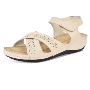 XE Looks Doctor Sole Laser Cut Cross Strap and Trendy Sandals For Women