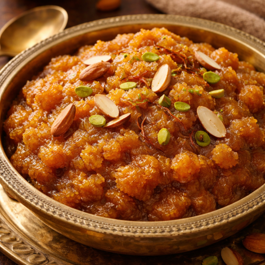 20260420_2122_Besan Halwa Delight_simple_compose_01kpnse3j7eepr6r6qfse2jqgv